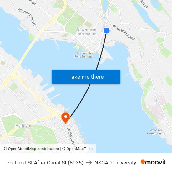 Portland St After Canal St (8035) to NSCAD University map
