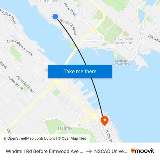 Windmill Rd Before Elmwood Ave (8523) to NSCAD University map
