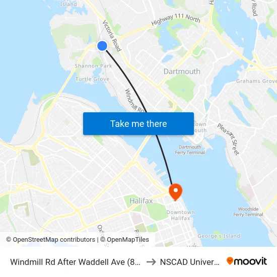 Windmill Rd After Waddell Ave (8527) to NSCAD University map