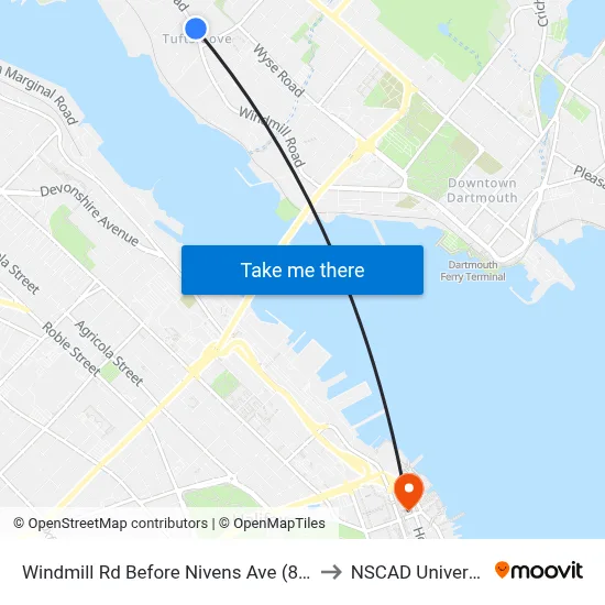 Windmill Rd Before Nivens Ave (8526) to NSCAD University map