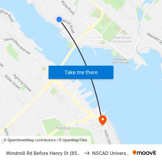 Windmill Rd Before Henry St (8524) to NSCAD University map