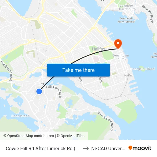 Cowie Hill Rd After Limerick Rd (6515) to NSCAD University map