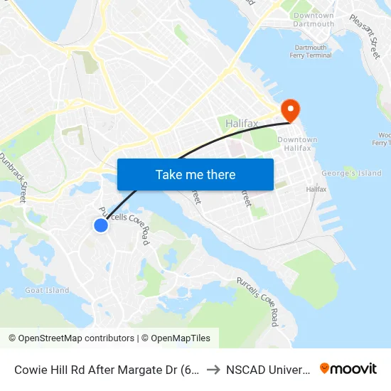 Cowie Hill Rd After Margate Dr (6516) to NSCAD University map