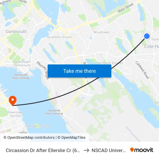 Circassion Dr After Ellerslie Cr (6426) to NSCAD University map
