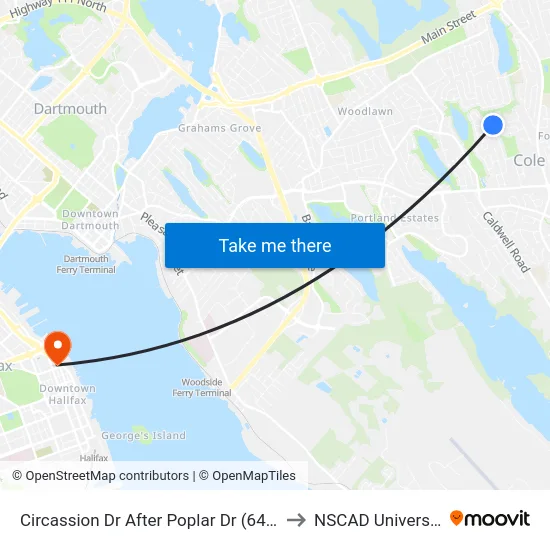 Circassion Dr After Poplar Dr (6422) to NSCAD University map