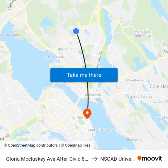 Gloria Mccluskey Ave After Civic 80 (6766) to NSCAD University map