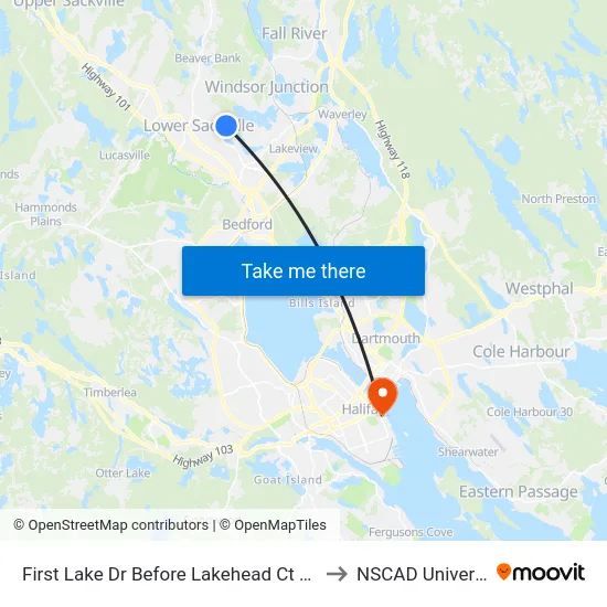 First Lake Dr Before Lakehead Ct (6696) to NSCAD University map