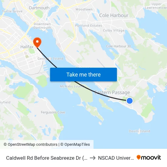 Caldwell Rd Before Seabreeze Dr (6340) to NSCAD University map
