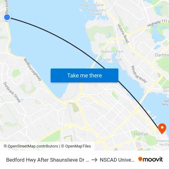 Bedford Hwy After Shaunslieve Dr (6234) to NSCAD University map