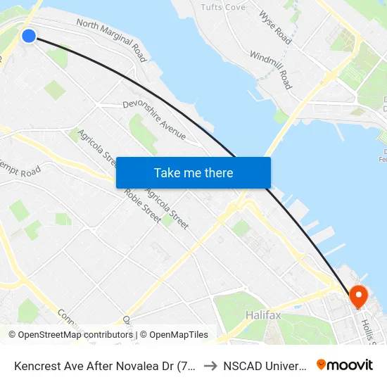 Kencrest Ave After Novalea Dr (7049) to NSCAD University map