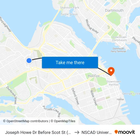 Joseph Howe Dr Before Scot St (6985) to NSCAD University map