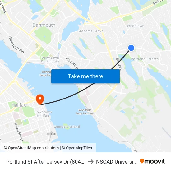 Portland St After Jersey Dr (8041) to NSCAD University map