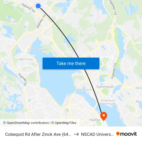Cobequid Rd After Zinck Ave (6436) to NSCAD University map