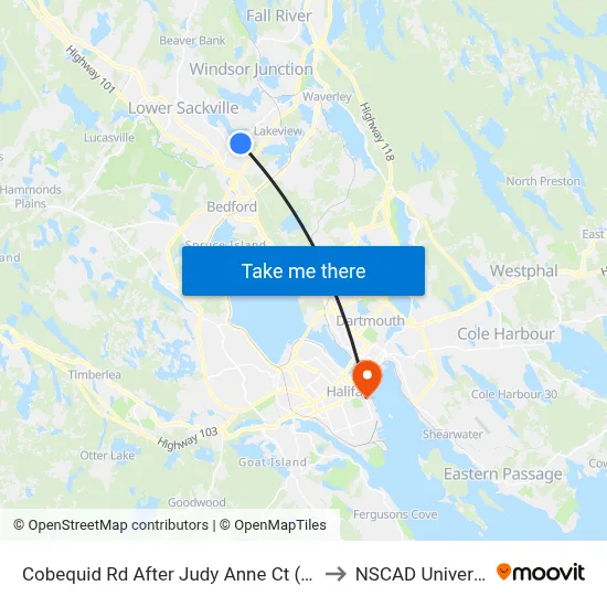 Cobequid Rd After Judy Anne Ct (6439) to NSCAD University map