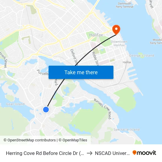 Herring Cove Rd Before Circle Dr (6890) to NSCAD University map