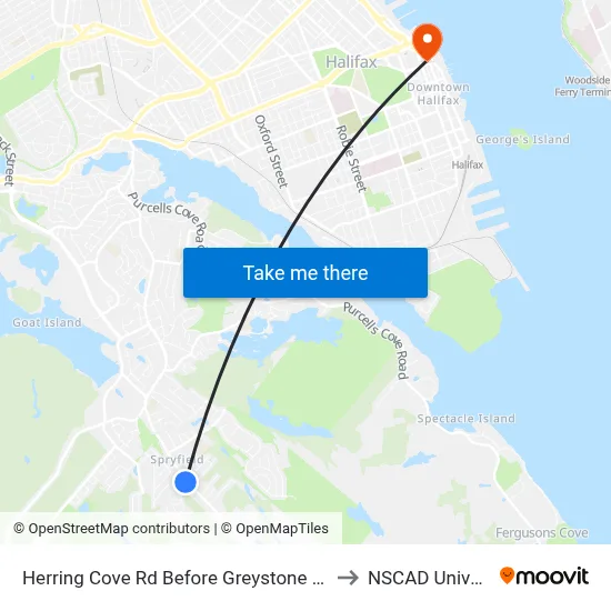 Herring Cove Rd Before Greystone Dr (6897) to NSCAD University map
