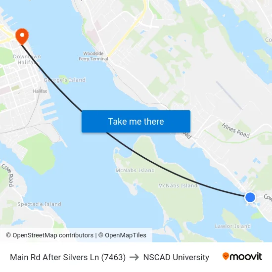Main Rd After Silvers Ln (7463) to NSCAD University map