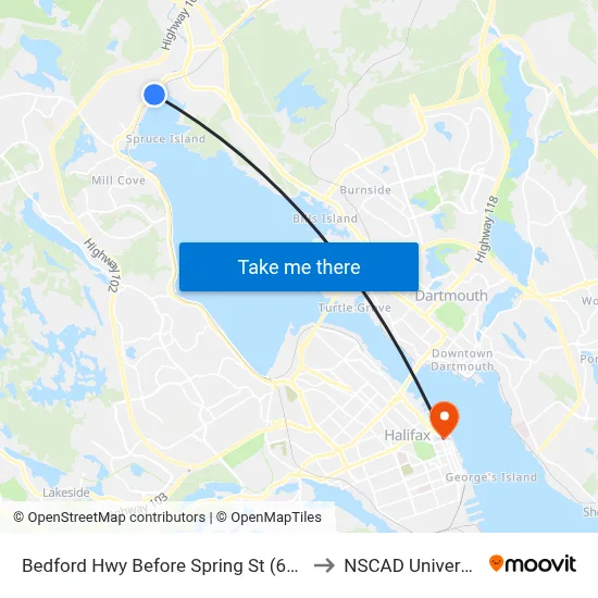 Bedford Hwy Before Spring St (6249) to NSCAD University map