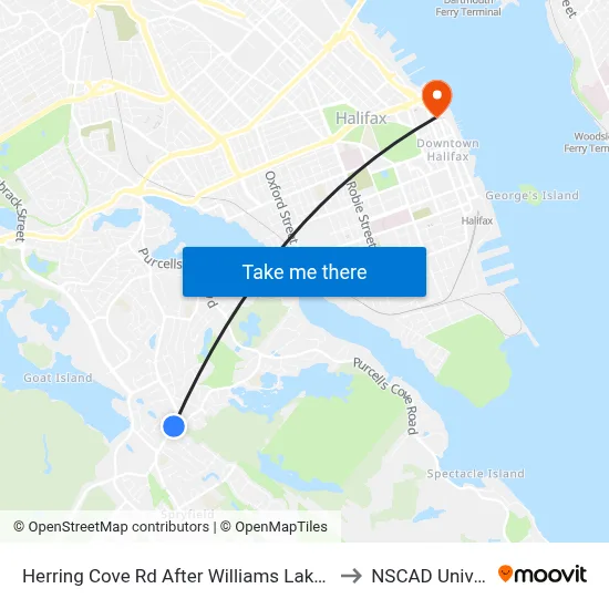 Herring Cove Rd After Williams Lake Rd (6905) to NSCAD University map