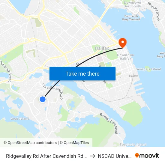 Ridgevalley Rd After Cavendish Rd (8166) to NSCAD University map