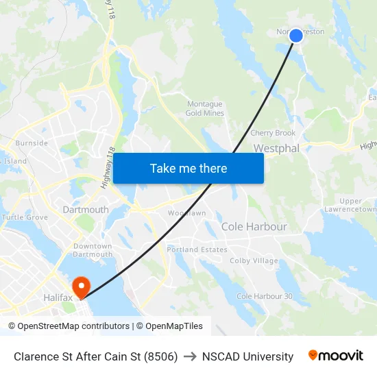 Clarence St After Cain St (8506) to NSCAD University map