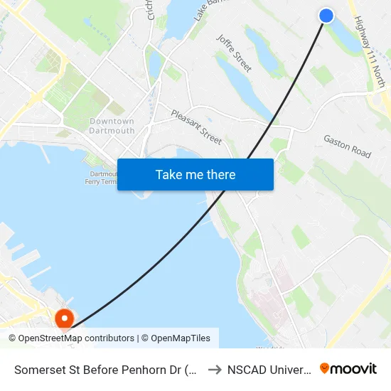 Somerset St Before Penhorn Dr (8290) to NSCAD University map