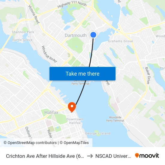 Crichton Ave After Hillside Ave (6532) to NSCAD University map