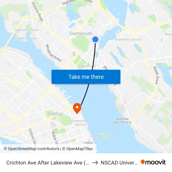 Crichton Ave After Lakeview Ave (6531) to NSCAD University map