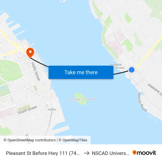 Pleasant St Before Hwy 111 (7499) to NSCAD University map