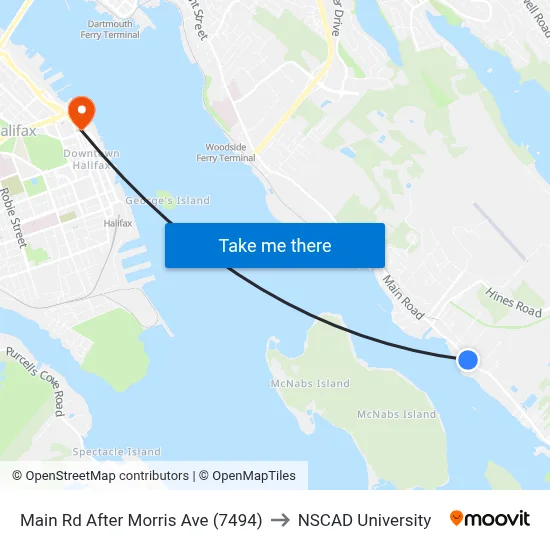 Main Rd After Morris Ave (7494) to NSCAD University map