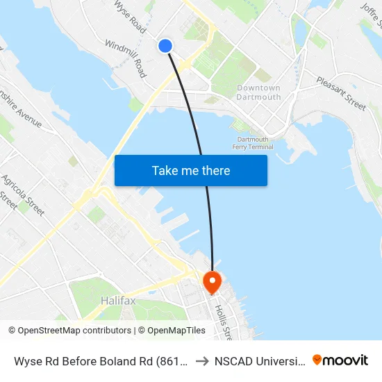 Wyse Rd Before Boland Rd (8616) to NSCAD University map