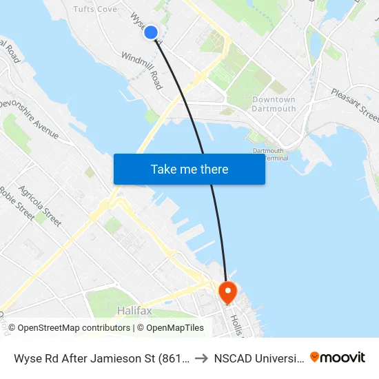 Wyse Rd After Jamieson St (8618) to NSCAD University map