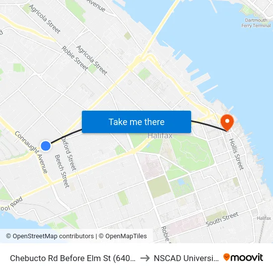 Chebucto Rd Before Elm St (6406) to NSCAD University map
