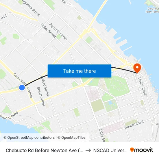 Chebucto Rd Before Newton Ave (6407) to NSCAD University map