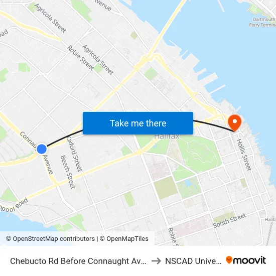 Chebucto Rd Before Connaught Ave (6404) to NSCAD University map