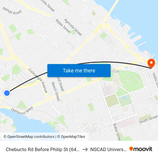 Chebucto Rd Before Philip St (6408) to NSCAD University map