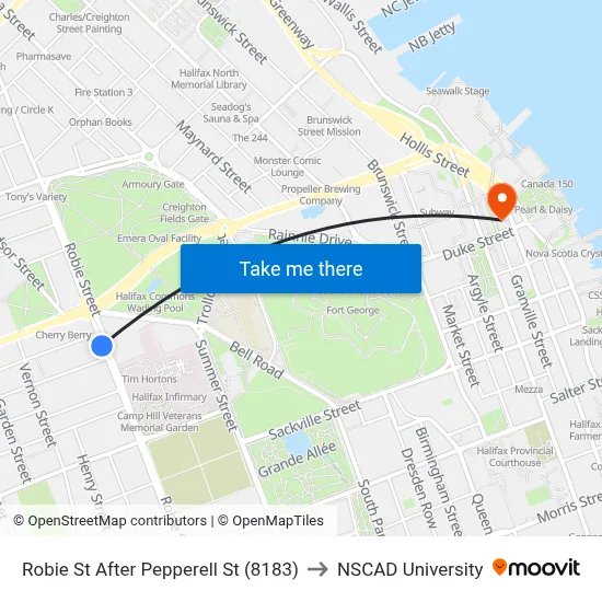 Robie St After Pepperell St (8183) to NSCAD University map