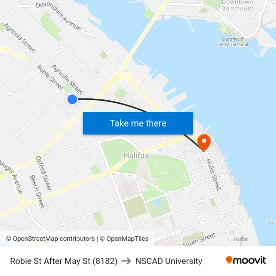 Robie St After May St (8182) to NSCAD University map