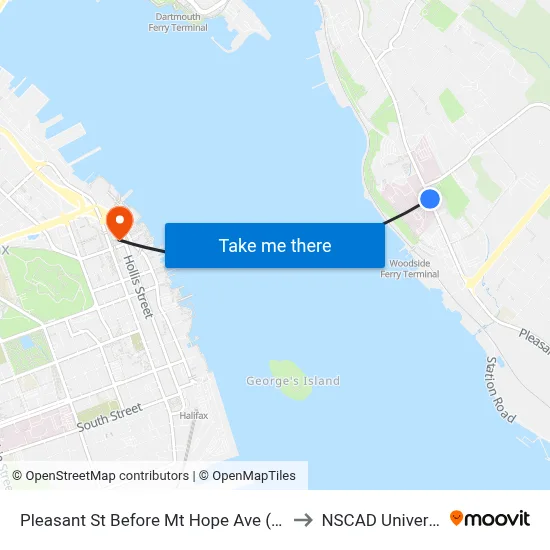 Pleasant St Before Mt Hope Ave (8017) to NSCAD University map