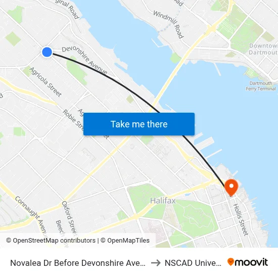 Novalea Dr Before Devonshire Ave (7369) to NSCAD University map