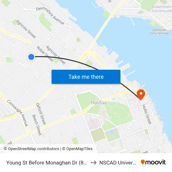 Young St Before Monaghan Dr (8633) to NSCAD University map