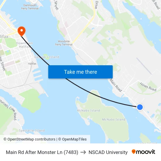Main Rd After Monster Ln (7483) to NSCAD University map