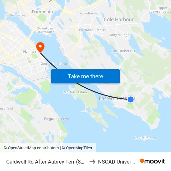 Caldwell Rd After Aubrey Terr (8665) to NSCAD University map
