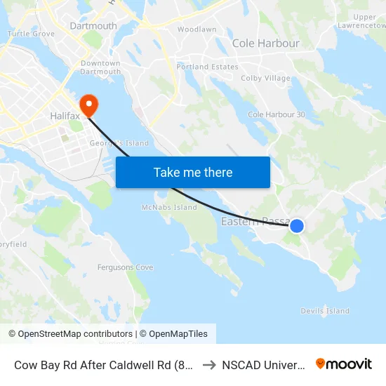 Cow Bay Rd After Caldwell Rd (8666) to NSCAD University map