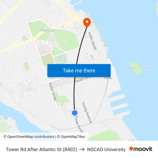 Tower Rd After Atlantic St (8402) to NSCAD University map