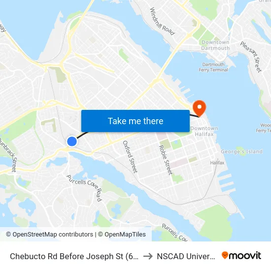 Chebucto Rd Before Joseph St (6415) to NSCAD University map