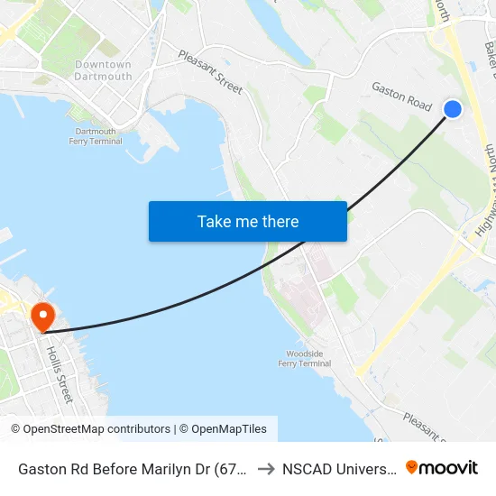 Gaston Rd Before Marilyn Dr (6730) to NSCAD University map