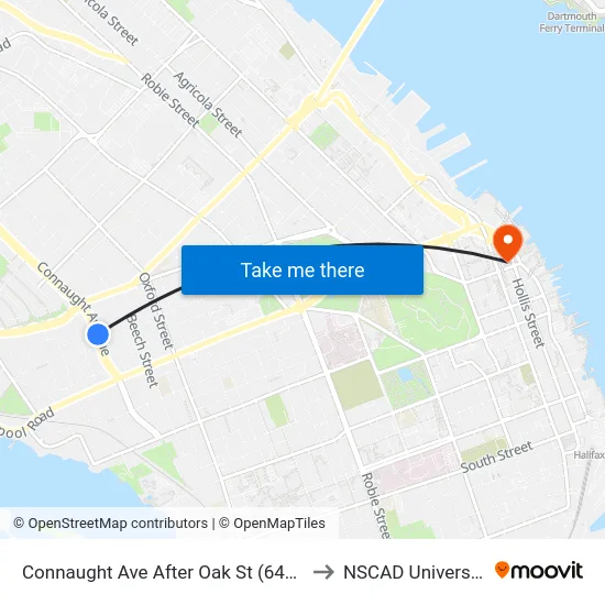 Connaught Ave After Oak St (6495) to NSCAD University map