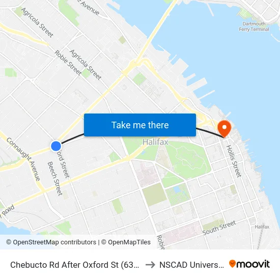 Chebucto Rd After Oxford St (6396) to NSCAD University map