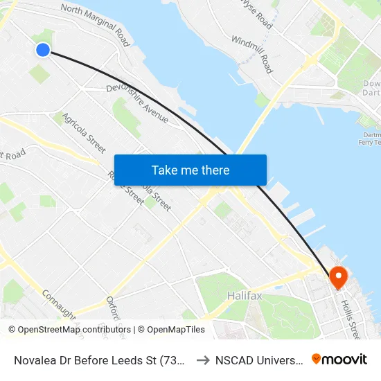 Novalea Dr Before Leeds St (7371) to NSCAD University map